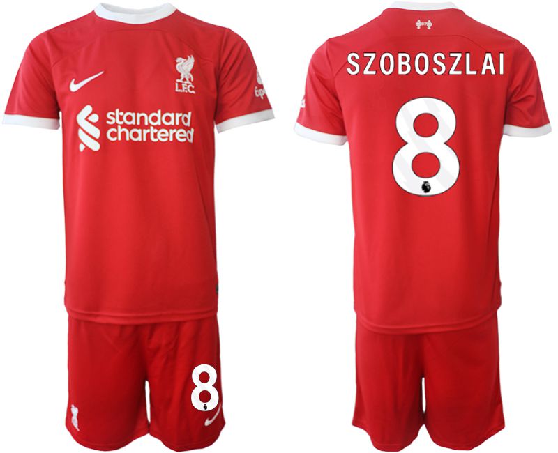 Men 2023-2024 Club Liverpool home red #8 Soccer Jersey->liverpool jersey->Soccer Club Jersey